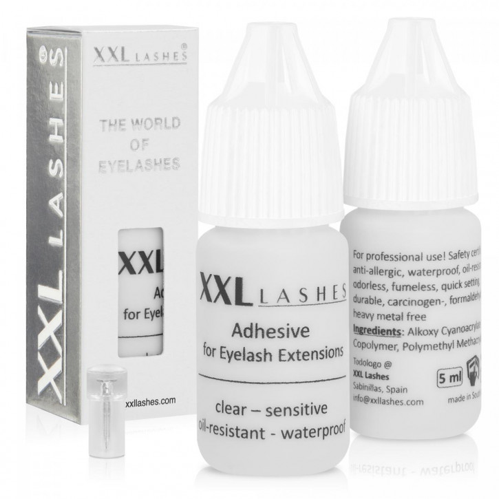 XXL Lashes Adhésif – La première colle à cils sensible et résistante à l'huile - transparent