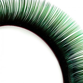 Two-tone Mink-Lashes, black/green, 8—14 mm