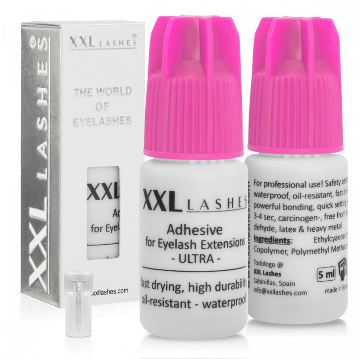 Adhésif pour cils XXL Lashes xD "Ultra", résistant à l'huile, haute durabilité, séchage rapide, imperméable, 5 ml